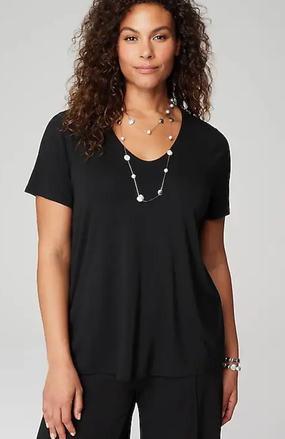 Wearever Soft-V-Neck Tee | Jjill