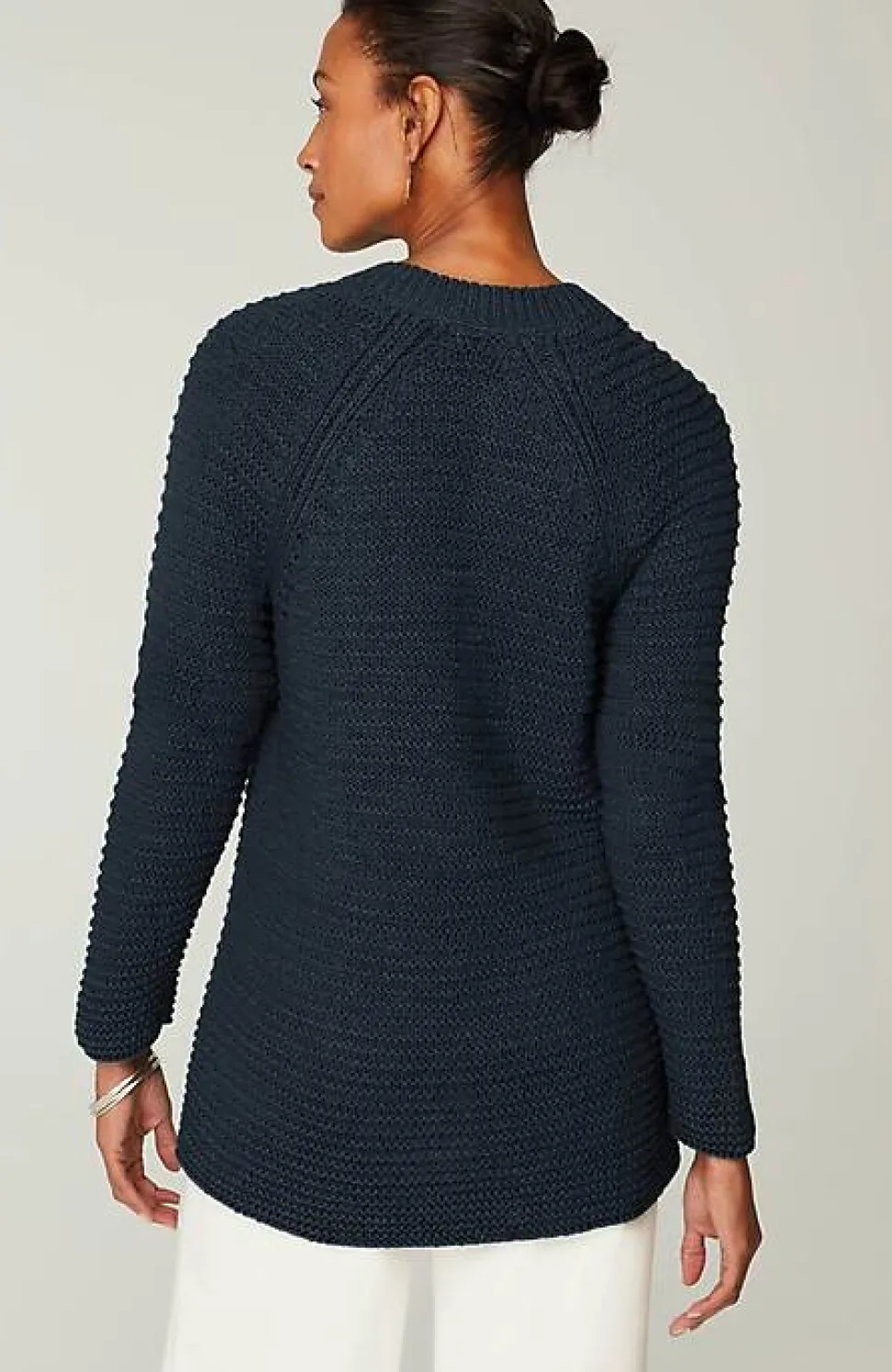 Wearever Textured Split-Neck Sweater | Jjill