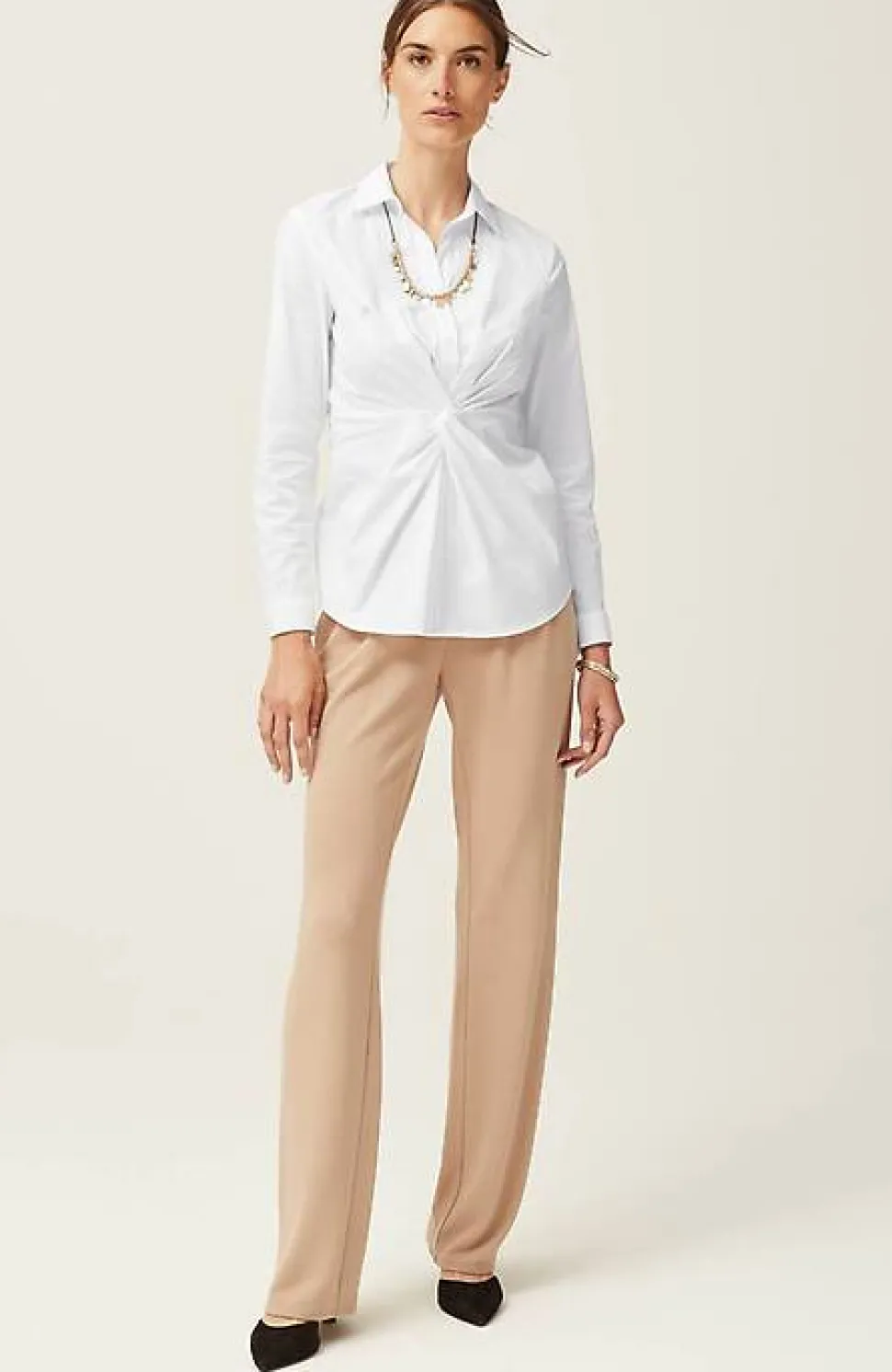 Wearever Twisted-Front Shirt-Collar Top | Jjill