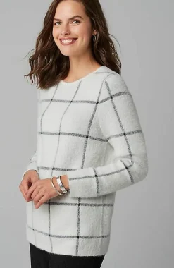 Wearever Windowpane Removable-Snood Sweater | Jjill